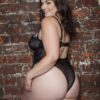 Cameryn Lace & Mesh Bodysuit – Plus Size Black