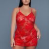Kelly Floral Lace Chemise – Satin Keyhole Back