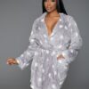 Kaylee Plush Robe – Star Print