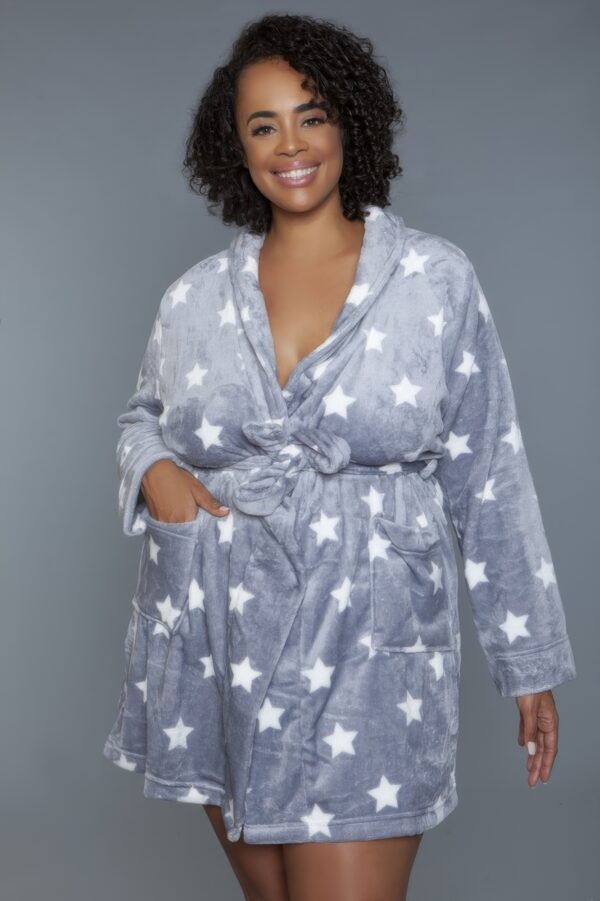 Kaylee Plush Robe – Star Print