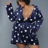 Kaylee Plush Robe – Star Print