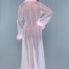 Marabou Robe – Full-Length with Faux Fur Trim