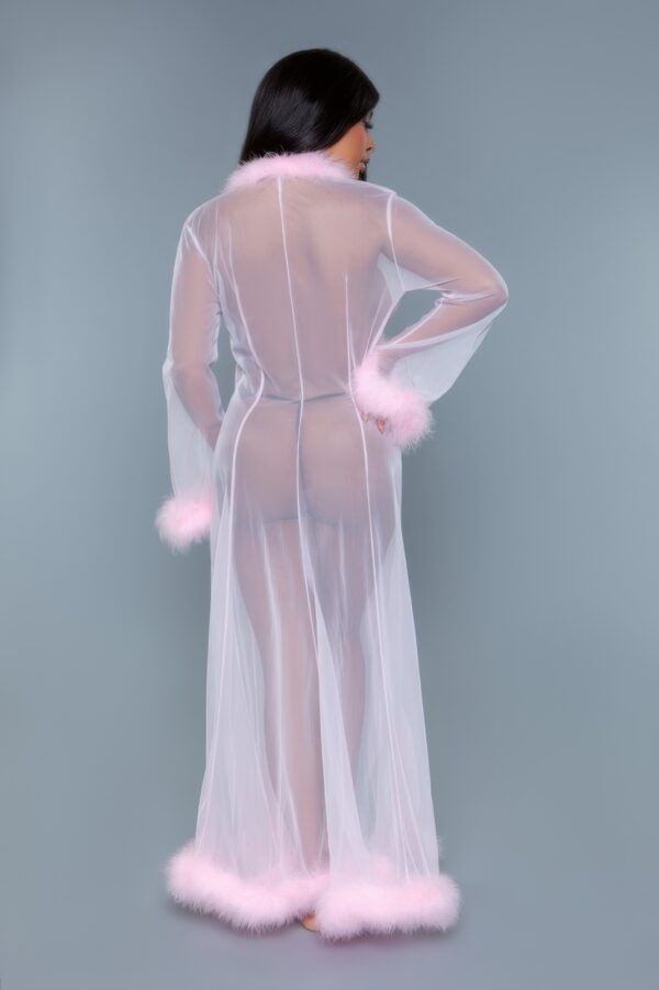 Marabou Robe – Full-Length with Faux Fur Trim