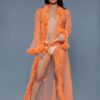 Marabou Robe – Full-Length with Faux Fur Trim