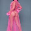 Marabou Robe – Full-Length with Faux Fur Trim
