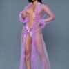 Marabou Robe – Full-Length with Faux Fur Trim