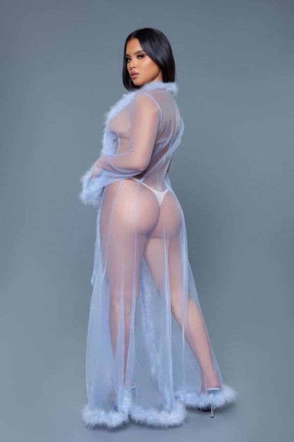 Marabou Robe – Full-Length with Faux Fur Trim