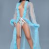 Marabou Robe – Full-Length with Faux Fur Trim