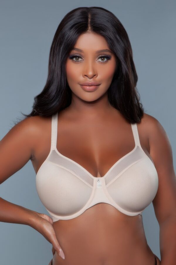 Kristy Seamless Full-Coverage Bra with Mesh Panels