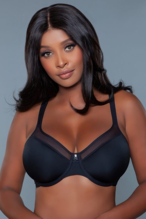 Kristy Seamless Full-Coverage Bra with Mesh Panels