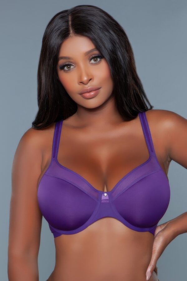 Kristy Seamless Full-Coverage Bra with Mesh Panels