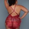 Nancy Teddy – Lace Surplice with Satin Bow