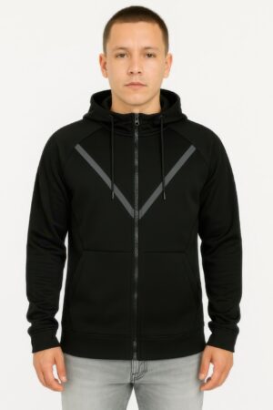 Full-Zip Hoodie – 65/35 Cotton-Poly Waist-Length