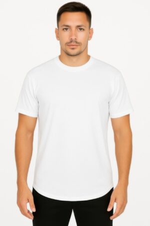 Curved-Hem Athletic Sports T-Shirt