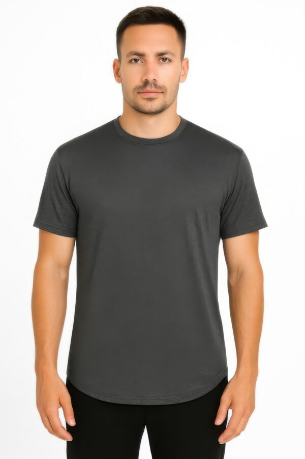 Curved-Hem Athletic Sports T-Shirt