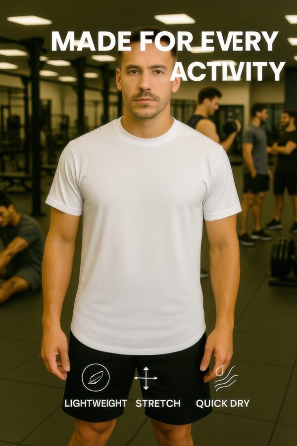 Curved-Hem Athletic Sports T-Shirt