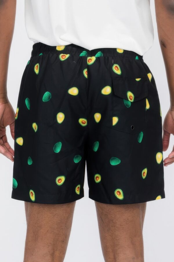 Avocado Print Swim Shorts – Quick-Dry Polyester