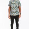 Hawaiian Button-Down Shirt with Vibrant Tropical Print