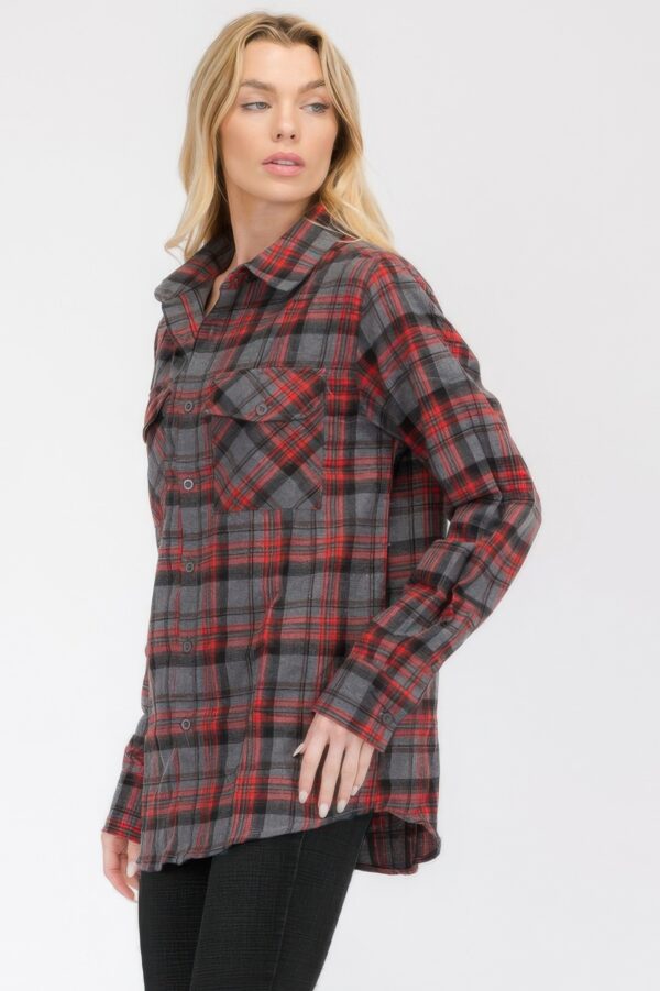 Oversized Plaid Flannel Shirt – Relaxed Boyfriend Fit
