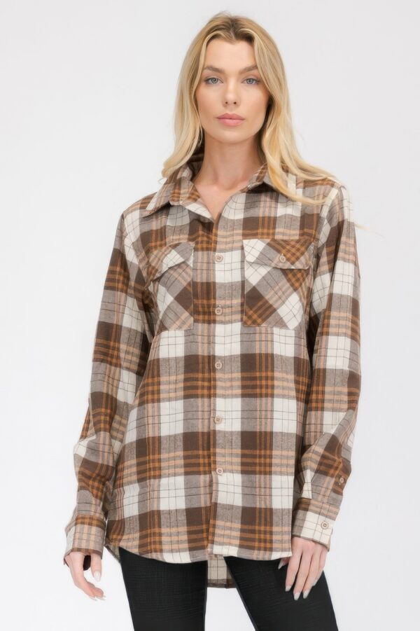 Oversized Plaid Flannel Shirt – Relaxed Boyfriend Fit