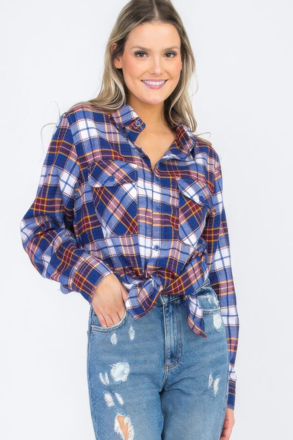 Oversized Plaid Flannel Shirt – Relaxed Boyfriend Fit