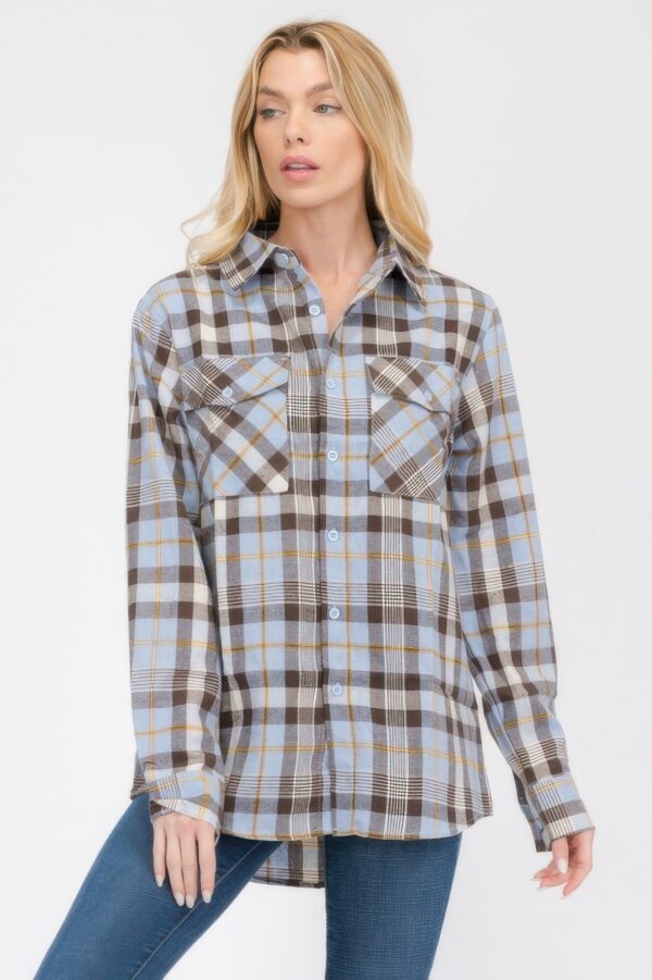 Oversized Plaid Flannel Shirt – Relaxed Boyfriend Fit