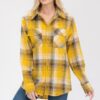 Women’s Oversized Boyfriend Flannel Shirt – Checkered
