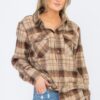 Women’s Oversized Boyfriend Flannel Shirt – Checkered