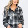 Women’s Oversized Boyfriend Flannel Shirt – Checkered