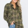 Women’s Oversized Boyfriend Flannel Shirt – Checkered