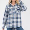 Women’s Oversized Boyfriend Flannel Shirt – Checkered