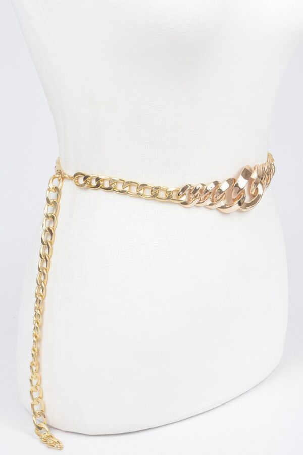 Chain Belt with Large-Link Center – Polished Alloy