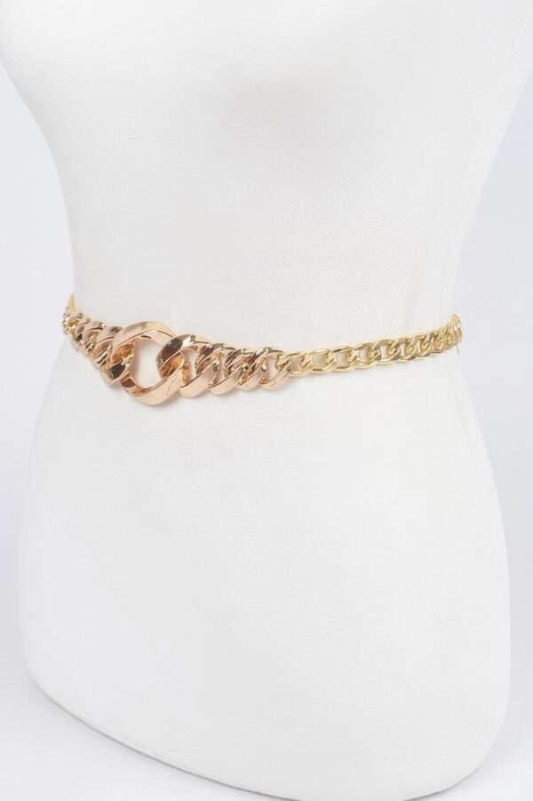 Chain Belt with Large-Link Center – Polished Alloy