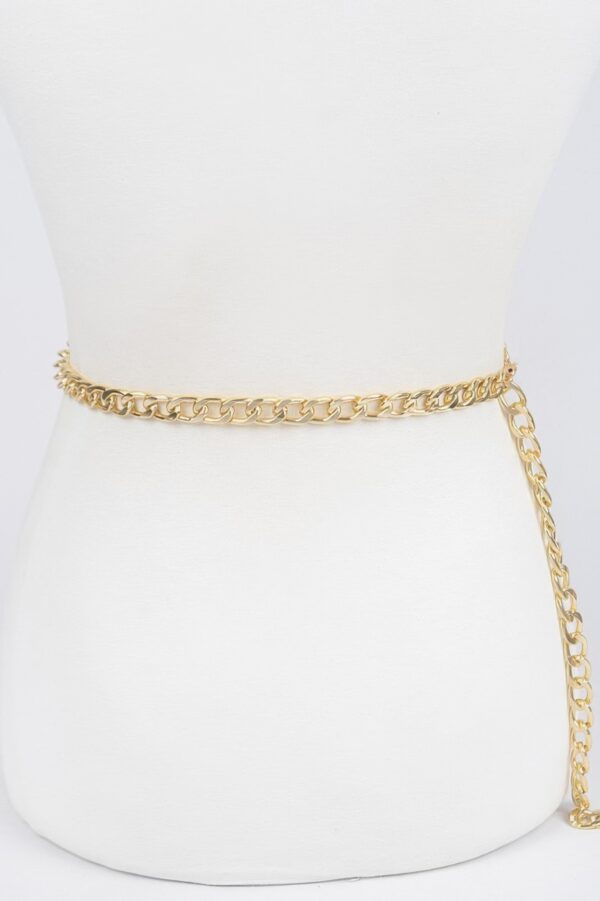 Chain Belt with Large-Link Center – Polished Alloy