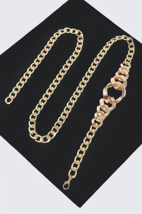 Chain Belt with Large-Link Center – Polished Alloy