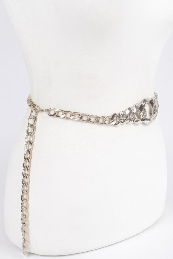 Chain Belt with Large-Link Center – Polished Alloy