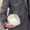 Structured Metal-Trim Clutch with Chain Detail