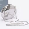 Structured Metal-Trim Clutch with Chain Detail