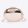 Structured Metal-Trim Clutch with Chain Detail