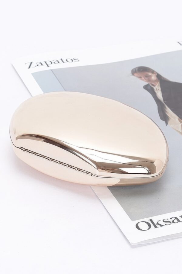 Structured Metal-Trim Clutch with Chain Detail