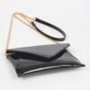 Enamel Envelope Clutch – Glossy Azure with Chain Strap