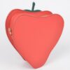 Strawberry-Shaped Faux Suede Mini Bag with Mixed Metal Hardware