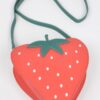 Strawberry-Shaped Faux Suede Mini Bag with Mixed Metal Hardware