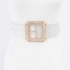 Clear PVC Belt with Stone-Studded Square Buckle – Plus Size