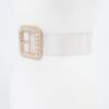 Clear PVC Belt with Stone-Studded Square Buckle – Plus Size