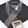 Clear PVC Belt with Stone-Studded Square Buckle – Plus Size