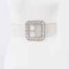 Clear PVC Belt with Stone-Studded Square Buckle – Plus Size