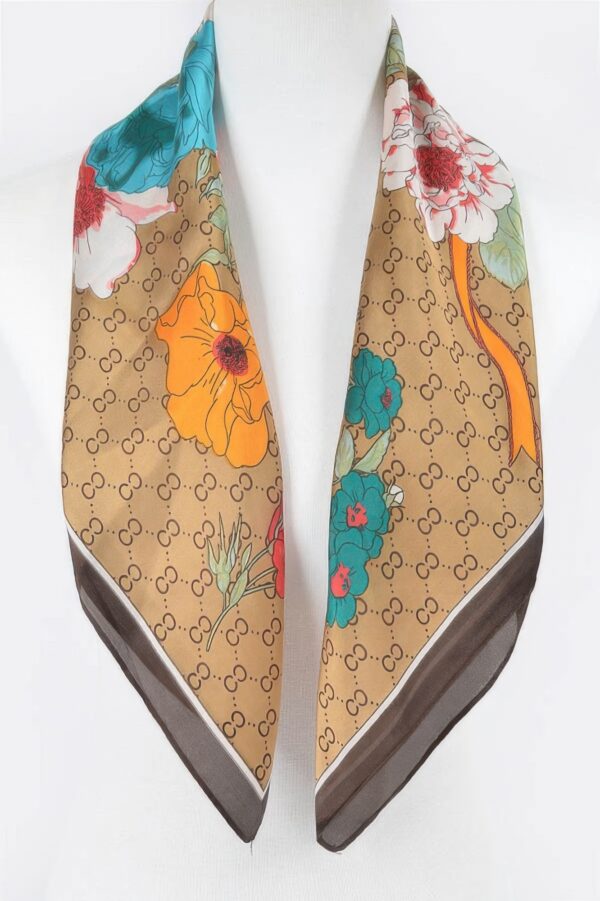 Multi-Print Silk Bandana – Vibrant Square Scarf