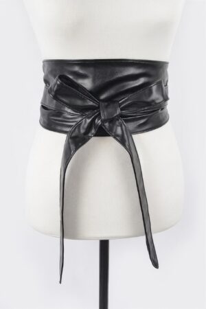 Tie Front Leather Belt – 5″ Wide Polyurethane