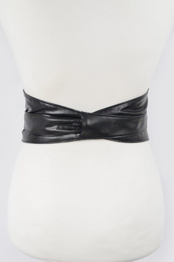 Tie Front Leather Belt – 5″ Wide Polyurethane